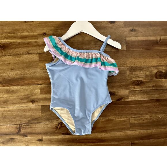 Shade Critters Periwinkle It’s All Rainbows One Shoulder One Piece Swimsuit 2T - Picture 2 of 7